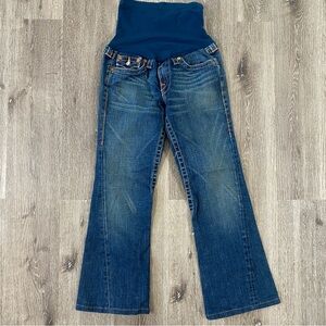 TRUE RELIGION Maternity Jeans Women’s Size 31 dark wash casual wide leg